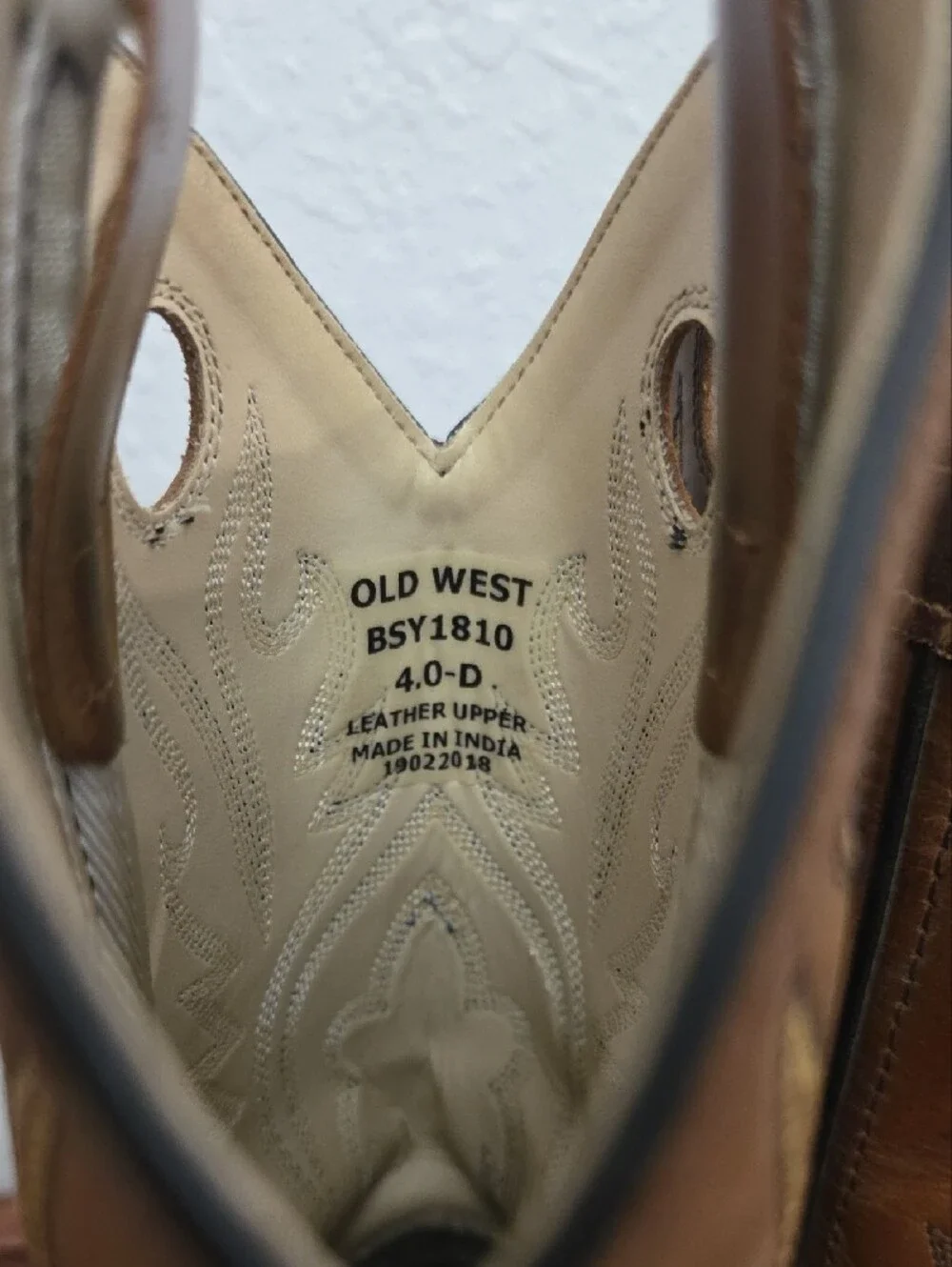 Old West Brown Shaft with Black Foot Kids Cowboy Boots
